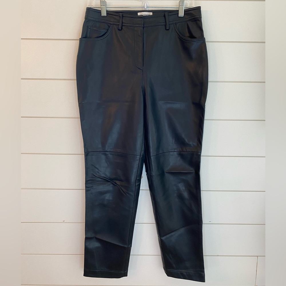 Womens Black Faux Leather Pants 8 High Rise Goth Chic Mobwife Menswear Inspired